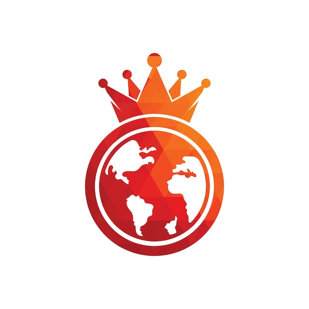 El diseño del logotipo de King Planet Vector Globe King Logo Icon Design