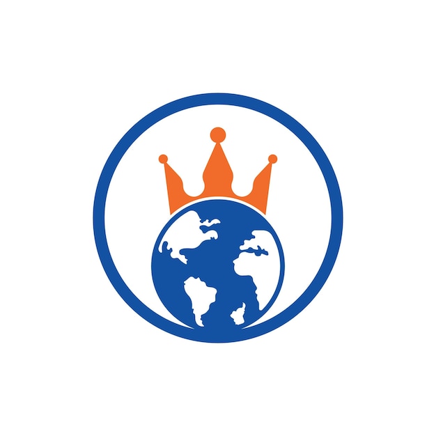 El diseño del logotipo de King Planet Vector Globe King Logo Icon Design