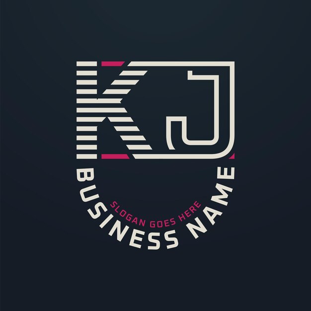 Diseño de logotipo de KJ Premium KJ Diseño de Logotipo de negocios modernos