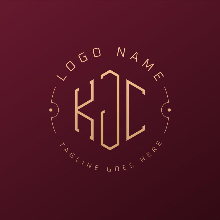 Vector diseño de logotipo de kjc de lujo carta elegante kjc monograma logotipo minimalista poligono plantilla de diseño de logotipo kjc