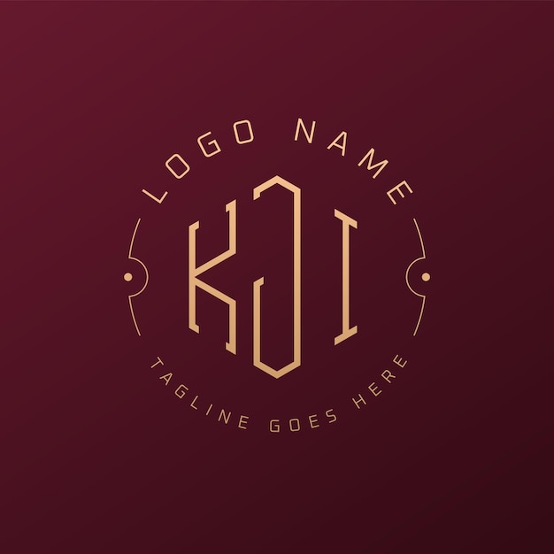 Diseño de logotipo de KJI de lujo Letra elegante KJI Monograma Logotipo minimalista Poligono plantilla de diseño de logotipo KJI