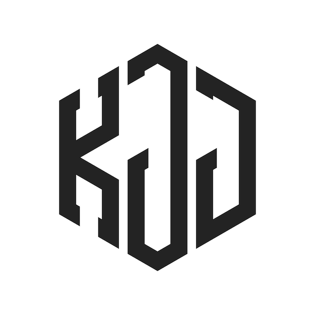 Diseño del logotipo KJJ Letra inicial KJJ Monograma Logotipo con forma de hexágono