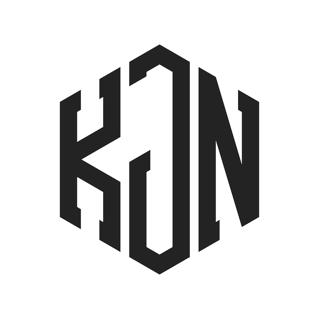 Diseño del logotipo de KJN Letra inicial KJN Monograma Logotipo con forma de hexágono