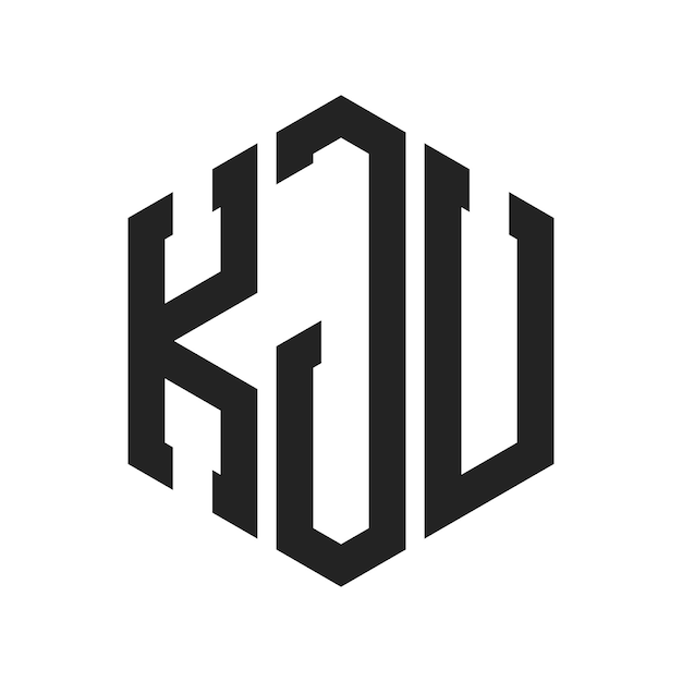 Diseño del logotipo de KJU Letra inicial KJU Monograma Logotipo con forma de hexágono