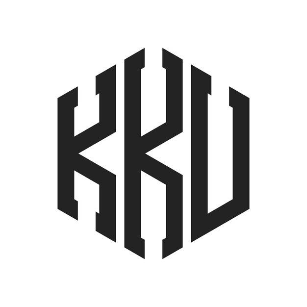 Diseño del logotipo de KKU Letra inicial KKU Monograma Logotipo con forma de hexágono