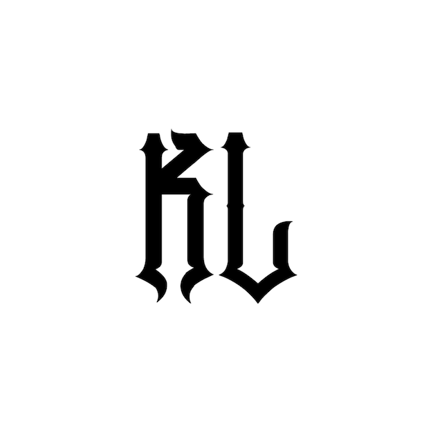 El diseño del logotipo KL monograma letra texto nombre símbolo monocromo logotipo carácter alfabeto logotipo simple