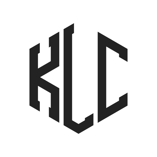 Diseño del logotipo de KLC Letra inicial KLC Monograma Logotipo con forma de hexágono