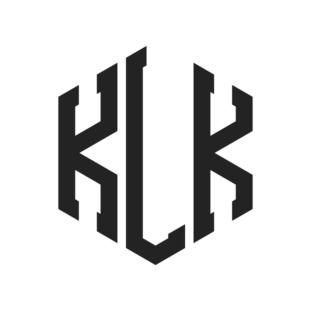 Diseño del logotipo KLK Letra inicial KLK Monograma Logotipo con forma de hexágono