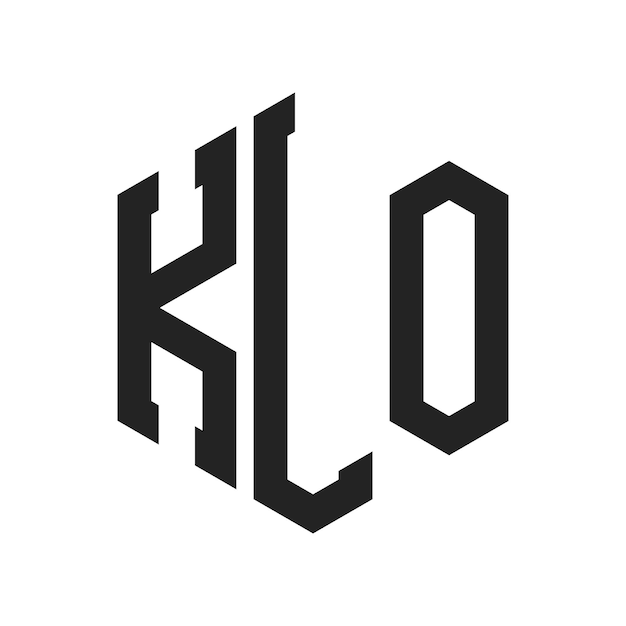 Diseño del logotipo KLO Letra inicial KLO Monograma Logotipo con forma de hexágono