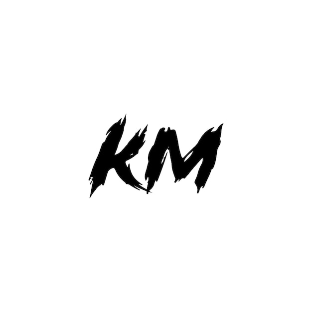 El diseño del logotipo KM monograma letra texto nombre símbolo monocromo logotipo carácter alfabeto logotipo simple