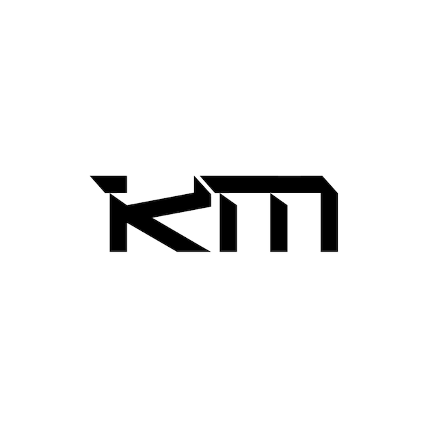 El diseño del logotipo KM monograma letra texto nombre símbolo monocromo logotipo carácter alfabeto logotipo simple