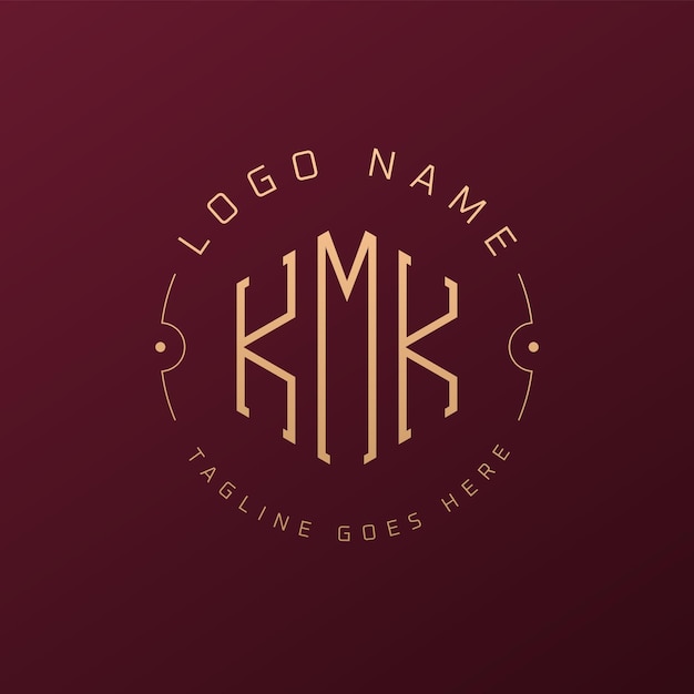 Diseño de logotipo de KMK de lujo Letra elegante KMK Monograma Logotipo minimalista Poligono Template de diseño de logotipo KMK