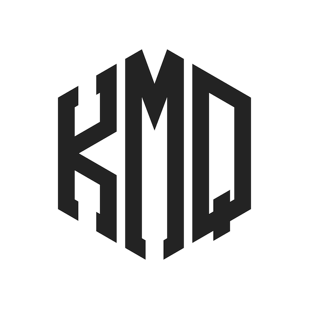 Diseño del logotipo KMQ Letra inicial KMQ Monograma Logotipo con forma de hexágono
