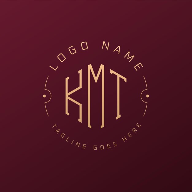 Diseño de logotipo de KMT de lujo Letra elegante KMT Monograma Logotipo minimalista Poligono plantilla de diseño de logotipo KMT