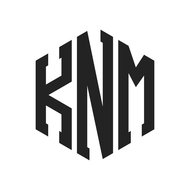 Diseño del logotipo KNM Letra inicial KNM Monograma Logotipo con forma de hexágono
