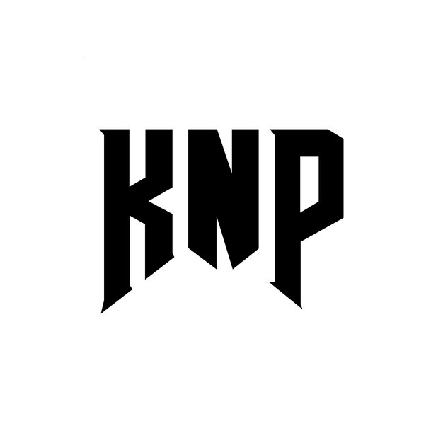 Diseño de logotipo de KNP para una empresa de tecnología KNP diseño de logotipo KNP combinación de colores blanco y negro KNP logo KNP vector KNP diseño KNP icono KNP alfabeto KNP tipografía diseño del logotipo