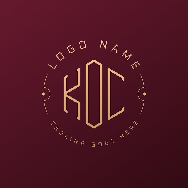 Diseño de logotipo de KOC de lujo Letra elegante KOC Monograma Logotipo minimalista Poligono plantilla de diseño de logotipo KOC