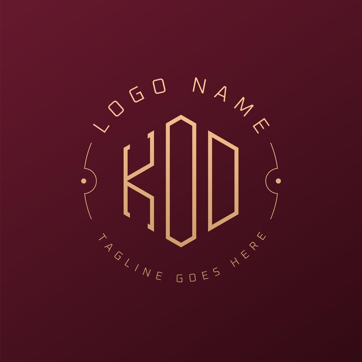Vector diseño de logotipo kod de lujo letra elegante kod monograma logotipo minimalista poligono kod templata de diseño de logotipo