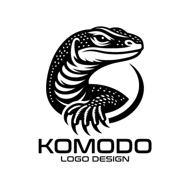 Diseño del logotipo de Komodo Dragon Vector