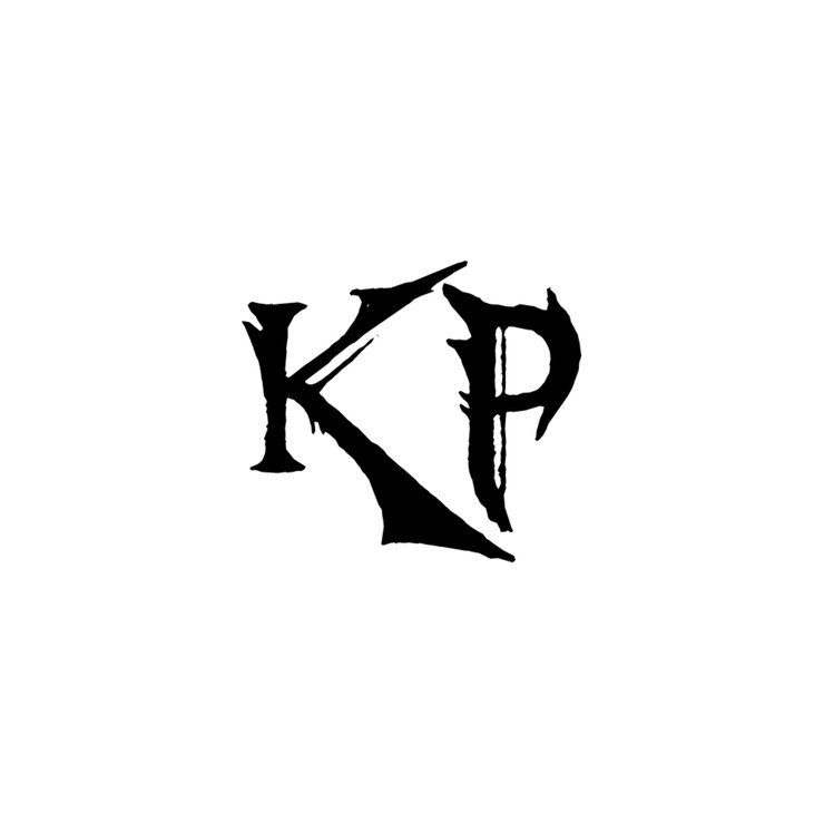 Vector el diseño del logotipo kp monograma letra texto nombre símbolo monocromo logotipo carácter alfabeto logotipo simple