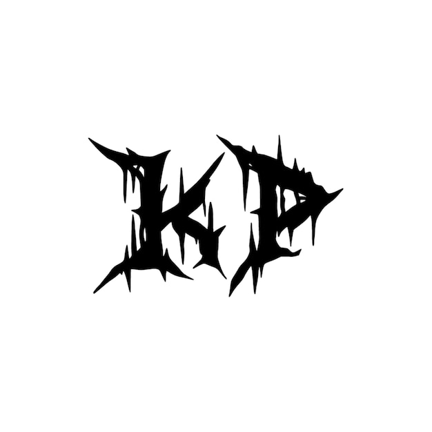 El diseño del logotipo KP monograma letra texto nombre símbolo monocromo logotipo carácter alfabeto logotipo simple