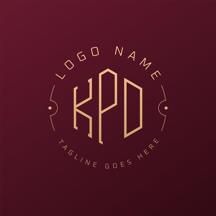 Vector diseño de logotipo de kpd de lujo letra elegante kpd monograma logotipo minimalista poligono kpd estampa de diseño de logotipo