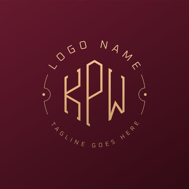 Diseño de logotipo de KPW de lujo Letra elegante KPW Monograma Logotipo minimalista Poligono plantilla de diseño de logotipo KPW