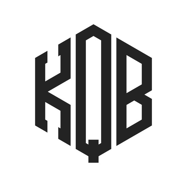 Diseño del logotipo de KQB Letra inicial KQB Monograma Logotipo con forma de hexágono
