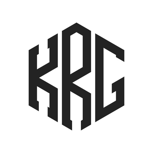 Diseño del logotipo KRG Letra inicial KRG Monograma Logotipo con forma de hexágono
