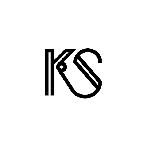 El diseño del logotipo del KS monograma letra texto nombre símbolo monocromo logotipo carácter alfabeto logotipo simple