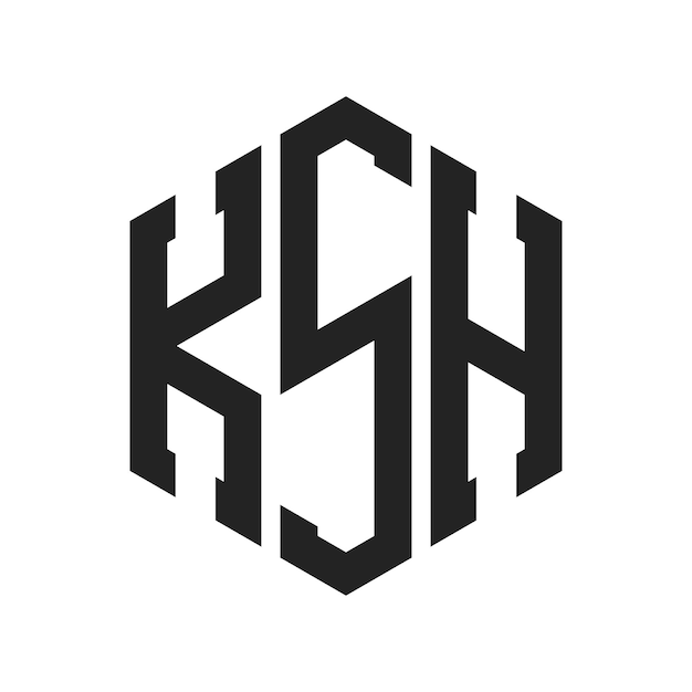 Diseño del logotipo de KSH Letra inicial KSH Monograma Logotipo con forma de hexágono