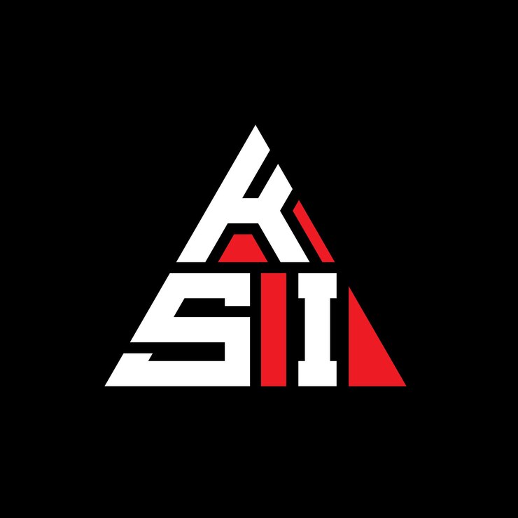 Vector diseño de logotipo de ksi triángulo con forma de triángulo ksi diseño de logotipo triángulo monograma ksi modelo de logotipo vectorial triángulo de color rojo ksi logotipo triangular sencillo elegante y lujoso