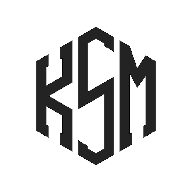 Diseño del logotipo KSM Letra inicial KSM Monograma Logotipo con forma de hexágono