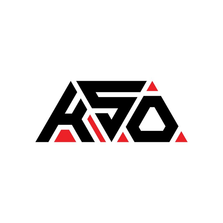 Vector diseño de logotipo de kso triángulo letra con forma de triángulo diseño de logotipo triángulo monograma modelo de logotipo vectorial triángulo kso con color rojo logotipo triangular kso sencillo elegante y lujoso logotipo kso