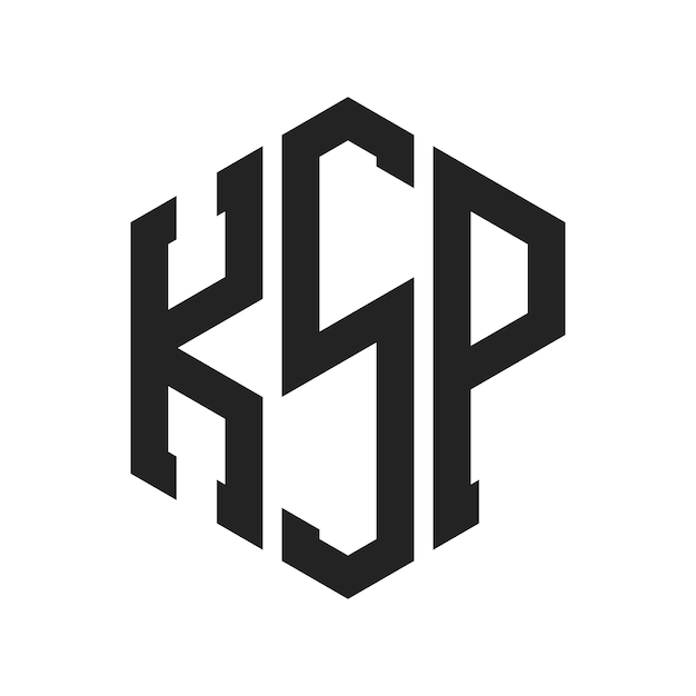 Diseño del logotipo de KSP Letra inicial KSP Monograma Logotipo con forma de hexágono