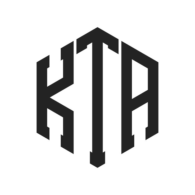 Diseño del logotipo de KTA Letra inicial KTA Monograma Logotipo con forma de hexágono