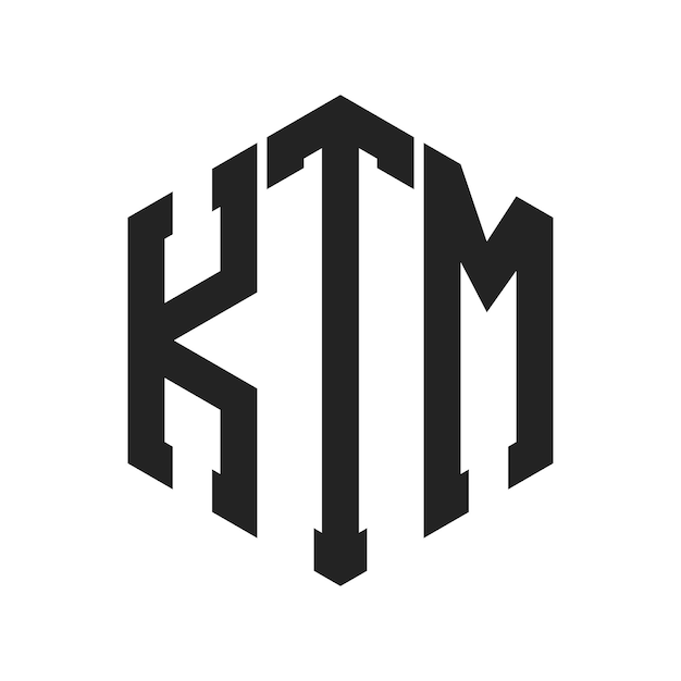 Diseño del logotipo de KTM Letra inicial KTM Monograma Logotipo con forma de hexágono