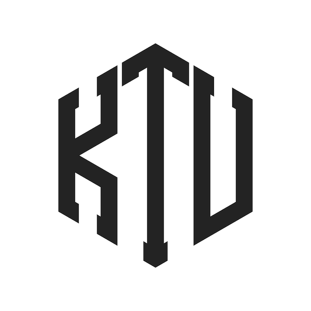 Diseño del logotipo de KTU Letra inicial KTU Monograma Logotipo con forma de hexágono