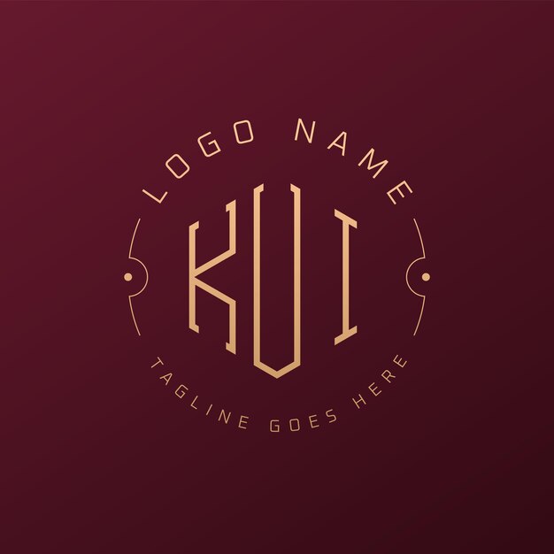 Diseño de logotipo de KUI de lujo Letra elegante KUI Monograma Logotipo minimalista Poligono plantilla de diseño de logotipo KUI