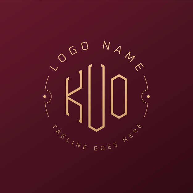 Diseño de logotipo KUO de lujo Letra elegante KUO Monograma Logotipo minimalista Poligono plantilla de diseño de logotipo KuO