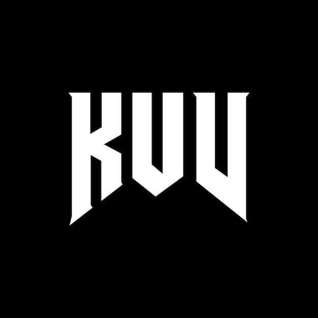 El diseño del logotipo KUV para una empresa tecnológica: combinación de colores blanco y negro, diseño del logo KUV, vector KUV, diseño del icono KUV, alfabeto KUV, tipografía KUV.