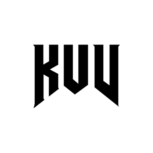 El diseño del logotipo KUV para una empresa tecnológica: combinación de colores blanco y negro, diseño del logo KUV, vector KUV, diseño del icono KUV, alfabeto KUV, tipografía KUV.