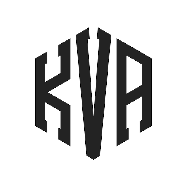 Diseño del logotipo KVA Letra inicial KVA Monograma Logotipo con forma de hexágono