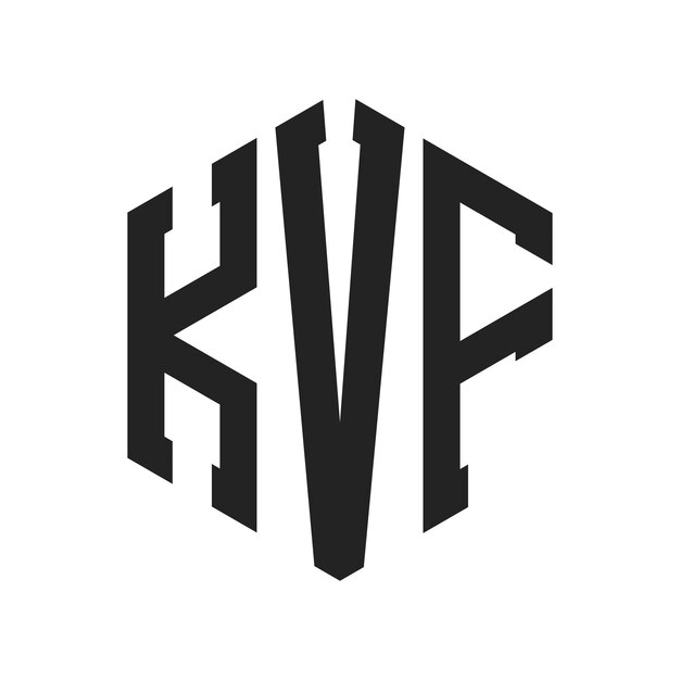 Diseño del logotipo de KVF Letra inicial KVF Monograma Logotipo con forma de hexágono