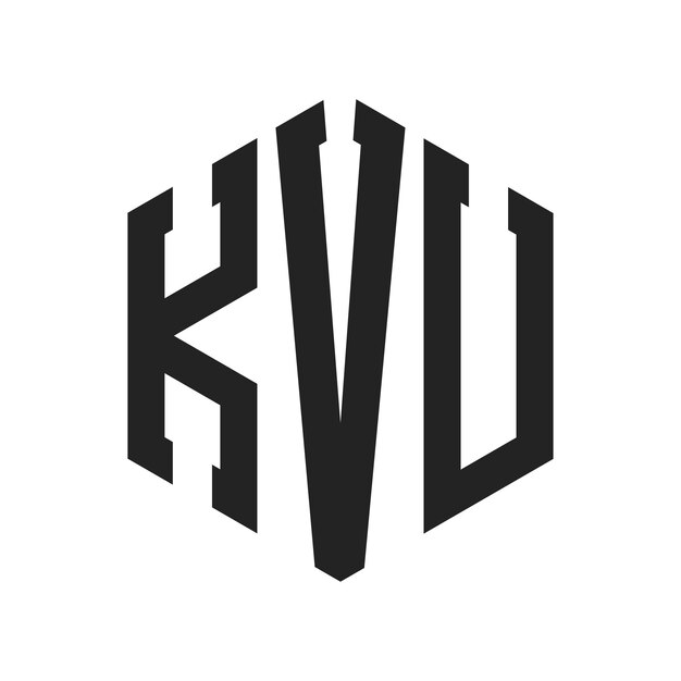 Diseño del logotipo de KVU Letra inicial KVU Monograma Logotipo con forma de hexágono