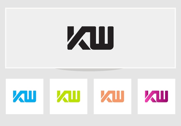 Diseño de logotipo KW premium Logotipo de letra KW con moderno logotipo KW Modern