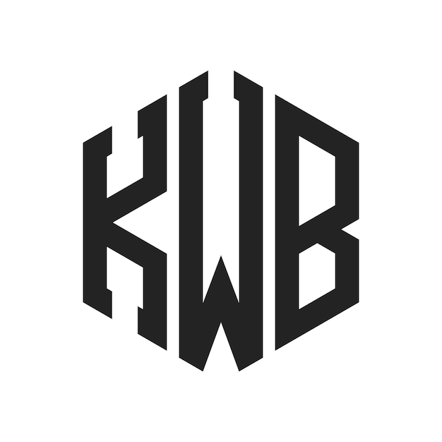 Diseño del logotipo de KWB Letra inicial KWB Monograma Logotipo con forma de hexágono