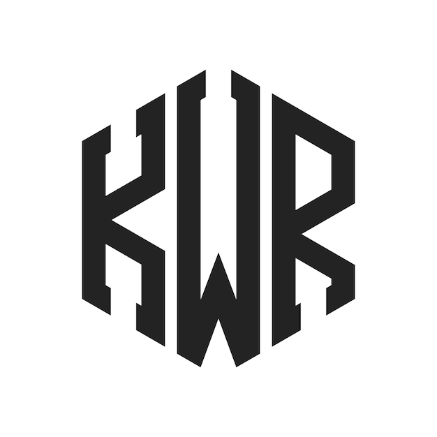 Diseño del logotipo KWR Letra inicial KWR Monograma Logotipo con forma de hexágono