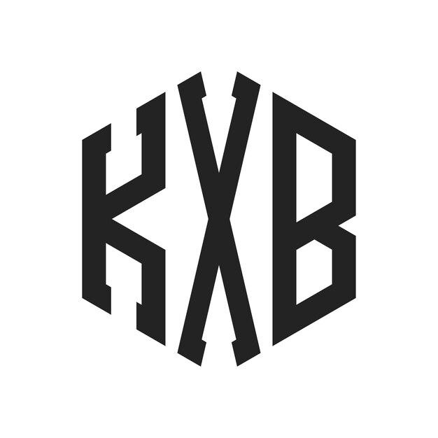 Diseño del logotipo de KXB Letra inicial KXB Monograma Logotipo con forma de hexágono