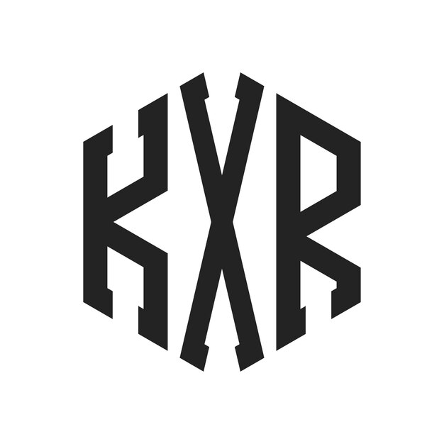 Diseño del logotipo de KXR Letra inicial KXR Monograma Logotipo con forma de hexágono